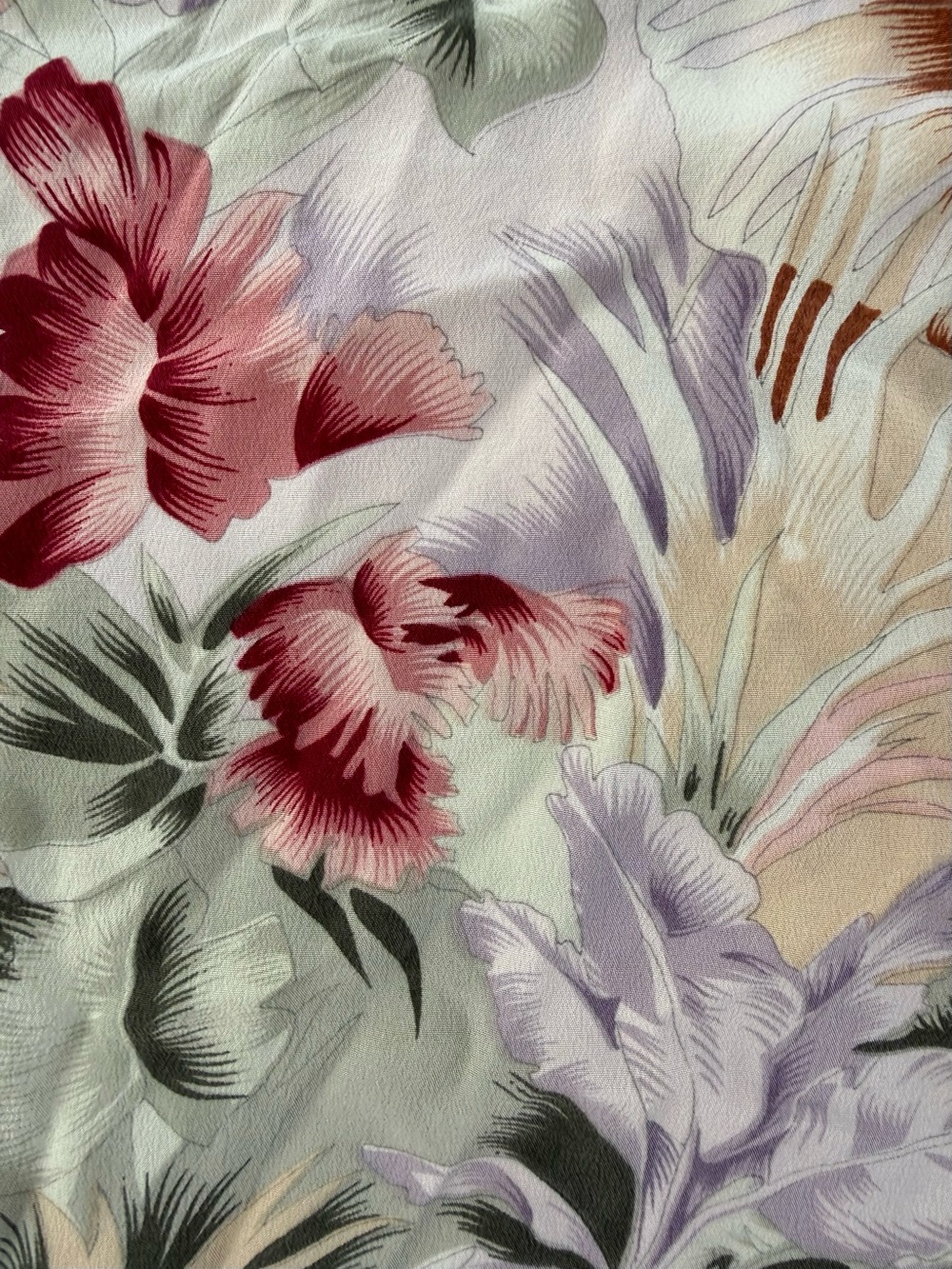 Vintage Silk Tropical Hawaiian Camp Shirt Floral Resort Vacation Medium - Picture 6 of 9